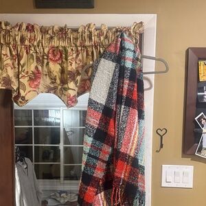 American Eagle Outfitters Red and Black Plaid Scarf